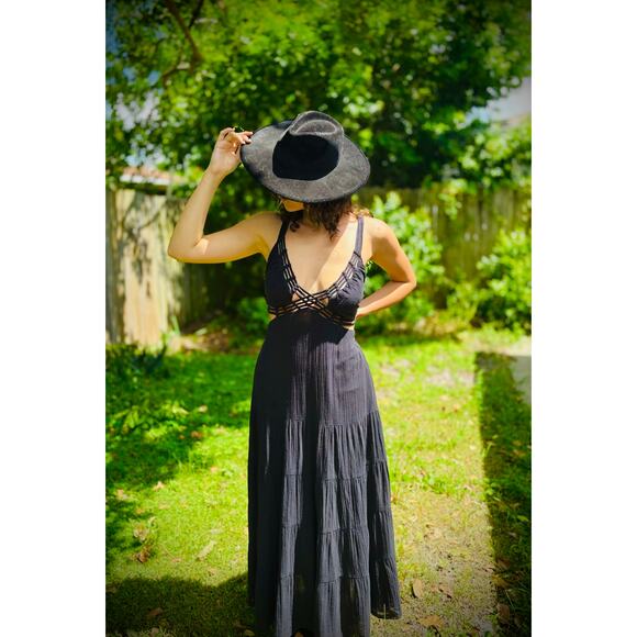 FREE PEOPLE Free-Est Auralie Maxi Dress Long Tiered Cotton - Picture 9 of 10